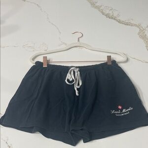 Brandy Melville Navy Shorts Switzerland with White Drawstring and Pockets | OS